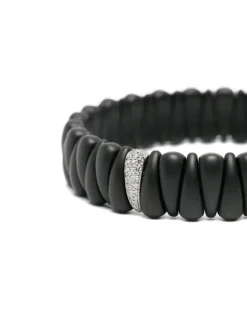 Women's 18kt White Gold Diamonds Bracelet Ss26 W Black