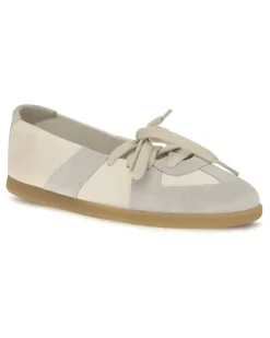 Women's Lace-Uo Ballerinas Bleached Sand Flat Shoes Beige