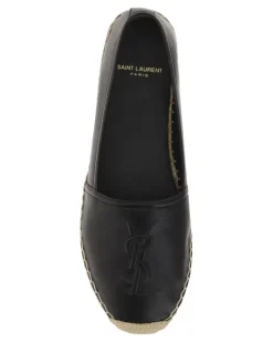 Women's Lambskin Espadrilles Nero Flat Shoes Black