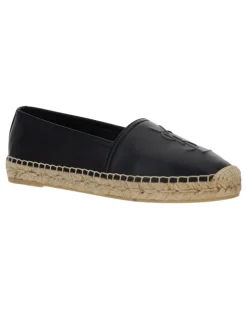 Women's Lambskin Espadrilles Nero Flat Shoes Black
