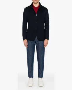 Women's Layered Blazer Blue Ss25 M Navy