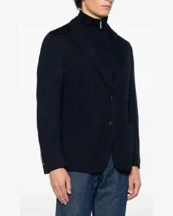 Women's Layered Blazer Blue Ss25 M Navy