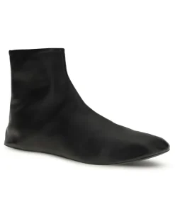 Women's Leather Ankle Boots Lined With Soft Shearling Black