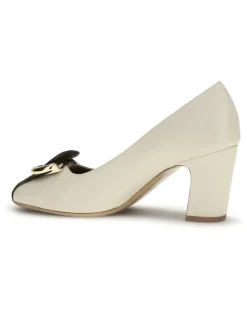 Women's Leather Pumps Seta Mascarpone Calf Bos Taurus High Heel Shoes Beige