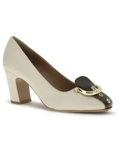 Women's Leather Pumps Seta Mascarpone Calf Bos Taurus High Heel Shoes Beige