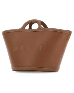 Women's Leather Top Handle Bag Brown Bovine