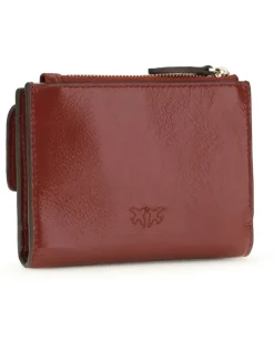 Women's Leather Wallet Rosso Scuro-Gold Mordore Calf Bos Taurus Mordore Red