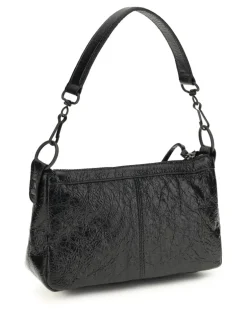 Women's Le City Moto Mini Handbag Black Lamb Ovis Aries Handbags Hand Bags
