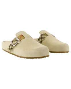 Women's Lf Urchin Mules - Leather White Black Calfskin Shoes Flat-Shoes