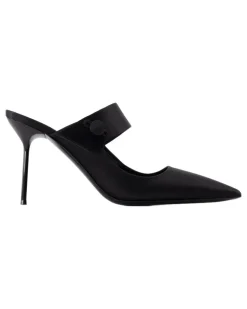 Women's Lidia Couture Sabot 90 Pumps - Silk Black Shoes