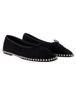 Women's Lina Ballchain Ballerina Black Calfskin
