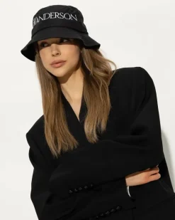 Women's Logo Bucket Hat Black Accessories > Beanies