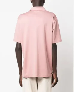Women's Logo-Embroidered Cotton Polo Shirt Aw23 M Pink