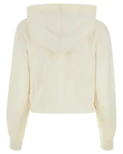 Women's Logo-Embroidered Cotton Sweatshirt White Sweater