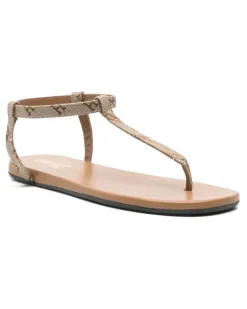 Women's Logo-Print Sandals Ss25 W Taupe