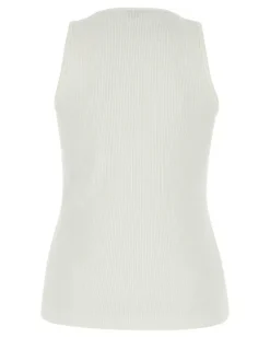 Women's Logo Tank Top White Cotton Elastane Sweater