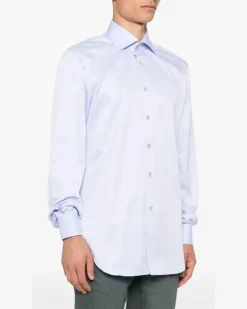 Women's Long-Sleeve Button-Down Shirt Aw25 M Lavender