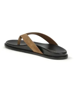 Women's Marykate Flip-Flop Sandals Doe Calf Leather Bos Taurus Brown