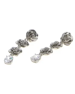 Women's Metal Earrings Rhodiumsilver Orecchini