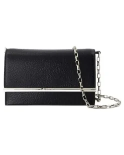 Women's Mini Cross Bar Clutch Black Lambskin