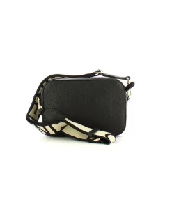 Women's Mini Crossbody Bag Black Cowhide | Ribbon: Polyester Crossbody-bags