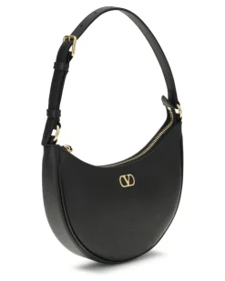 Women's Mini Hobo Vlogo Signature Shoulder Bag Nero Calf Leather Bos Taurus Black