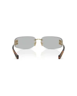 Women's Miu Sunglasses Grey-Gold Metal Eyewear - Grey/gold Gray