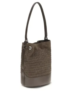 Women's Monda Bucket Bag Beige Avorio Calf Leather Bos Taurus