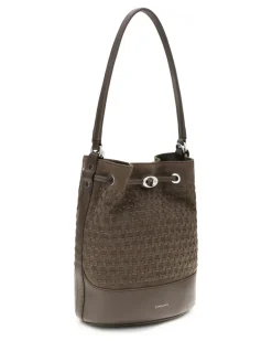 Women's Monda Bucket Bag Beige Avorio Calf Leather Bos Taurus