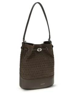 Women's Monda Bucket Bag Brown Torrone Calf Leather Bos Taurus