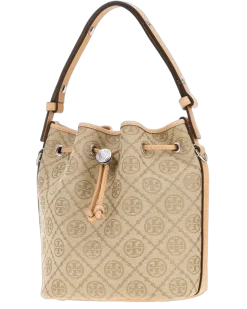 Women's Monogram Bucket Bag Beige Fabric