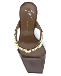 Women's Muse Mules Sandals Hot Brown Calf Leather Bos Taurus