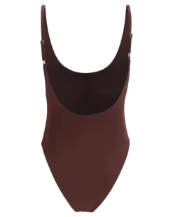Women's One-Piece Swimsuit Bordeaux Polyamide; Elastane Swimwear Sea Clothing