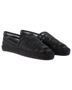 Women's Open Weave Viscose Espadrille Black