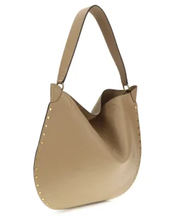 Women's Oskan Hobo Shoulder Bag Cappuccino Calf Leather Bos Taurus Beige