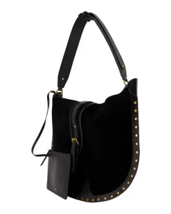 Women's Oskan Soft Shoulder Bag - Leather Black Calfskin Shoulder-Hobo-Bags
