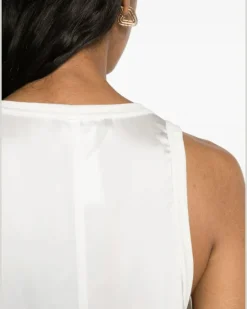 Women's Panelled Cotton Tank Top Ss24 W White