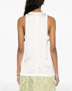 Women's Panelled Cotton Tank Top Ss24 W White