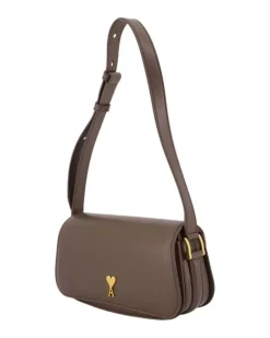 Women's Paris Shoulder Bag - Ami Leather Brown Calfskin Shoulder-Hobo-Bags