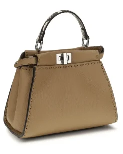 Women's Peekaboo Mini Handbag Cappucc+roccia+p Calf Leather Bos Taurus Handbags Hand Bags peekaboo Beige