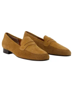 Women's Perforated Calfskin Loafer Brown