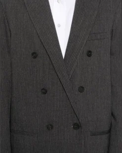 Women's Pinstriped Blazer Aw24 W Charcoal