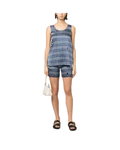Women's Polka-Dot Silk Top Ss23 W Blue