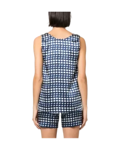 Women's Polka-Dot Silk Top Ss23 W Blue