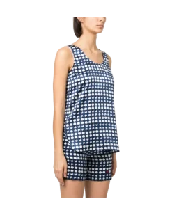 Women's Polka-Dot Silk Top Ss23 W Blue