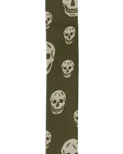 Women's Printed Silk Foulard Oliveolive Exterior: Sciarpe E Scarfs Green