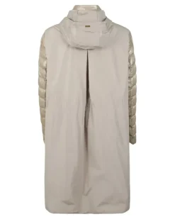 Women's Quilted Detachable-Hood Zip-Up Parka Ss26 W Beige