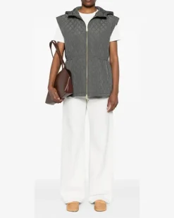 Women's Quilted Gilet Ss25 W Grey