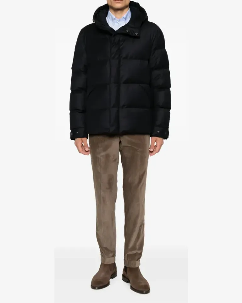 Women's Quilted Hooded Coat Aw23 M Black