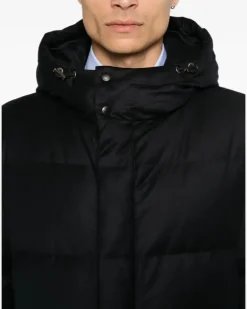 Women's Quilted Hooded Coat Aw23 M Black
